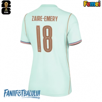Franța Warren Zaire-Emery #18 Echipament de Fotbal Replică Mondial 2026 Femei Deplasare